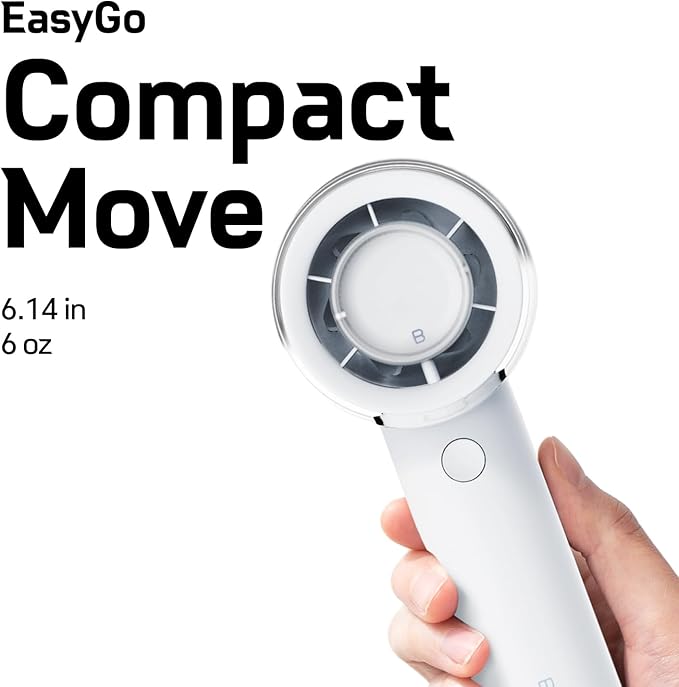 Bluefeel Portable Handheld Turbo Fan, 5-Speed Mini Personal Fan with Adjustable Turbo Mode, 16H Max Cooling Time, and 3000mAh USB Rechargeable Battery for Travel/Outdoor/Home/Office (Soda White)