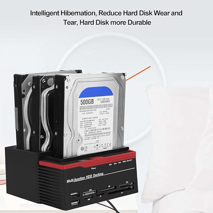 Zopsc USB 3.0 SATA/IDE HDD Docking Station Three-Bay Offline Clone HUB Reader 12V / 3A Independent Power Supply External Hard Drive Docking Station(US) 100-240V