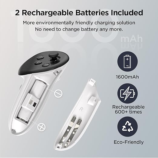 YOGES Charging Dock for Meta Quest 3S, Quest 3 Fast Charging Station with 2 Rechargeable Batteries kit, VR Heatset Charging Stand Dock for Oculus Quest 3/ Quest 3S Accessories, Support Elite Strap