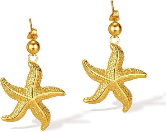 Gold Flower Statement Earrings for Women, Large Chunky Bohomian Summer Beach Floral Earring, Irregular Bold Exaggerated Earrings