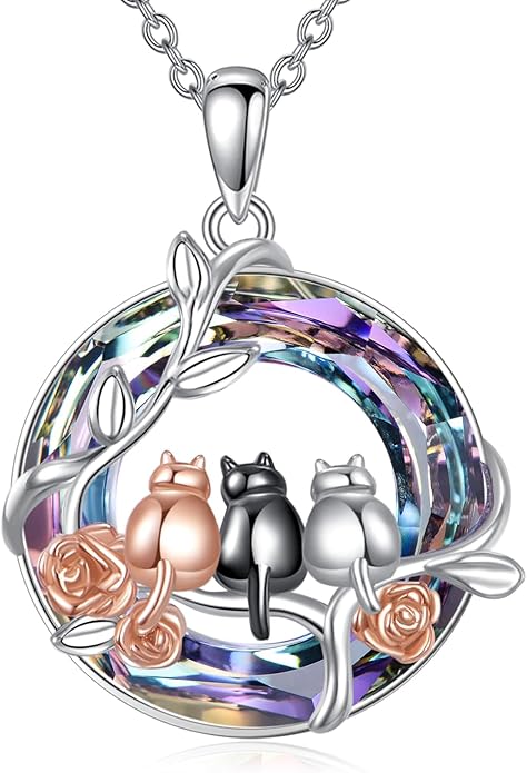YFN 925 Sterling Silver Hummingbird/Cardinal/Cat Necklace for Women Animal Pendant with Adjustable 18"+2" Chain Jewelry Gift for Christmas, Valentine's Day, Mother's Day, Birthday-Gift Box Included