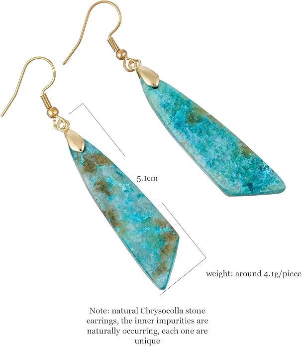 Boho Women Natural Stone Earrings Unique Healing Imperial Jasper Gemstone Energy Hypoallergenic Lightweight Dangle Drop Earrings Multiple Styles Earrings Jewelry for Birthday Party Gift