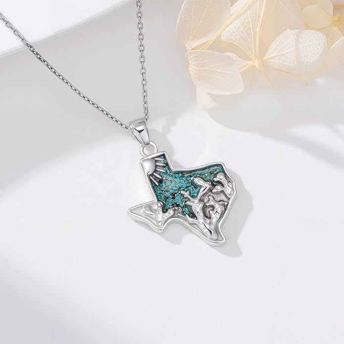 Western Cowboy Necklace 925 Sterling Silver Horseshoe Pendant Western Jewelry Cowgirl Gifts for Women Girlfriend Cowboy Cowgirl
