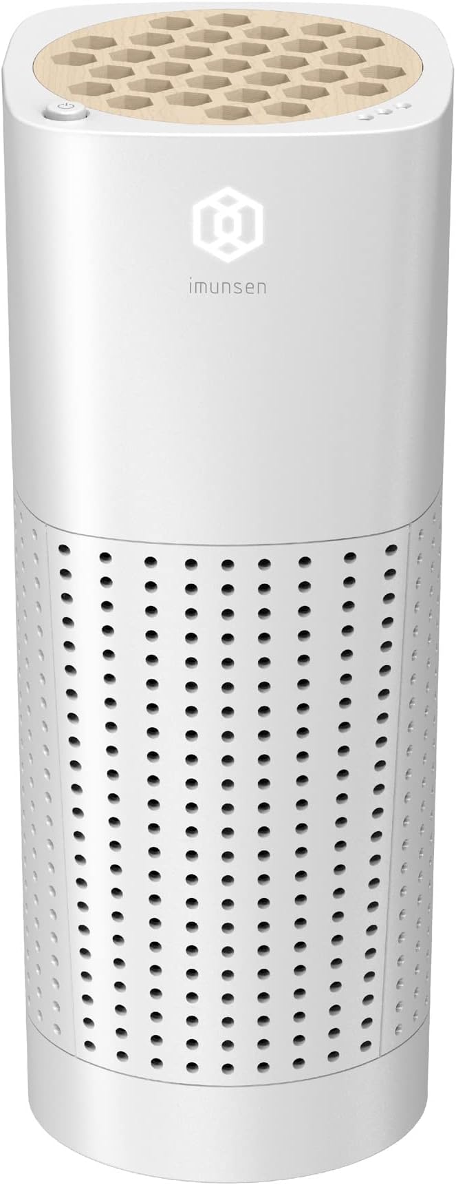 IMUNSEN M-003W True HEPA 13 Filter Air Purifier for Car, Desk, and Office with Carbon Deodorization Filter, 4-Stage Filtration, Smoke, Odors, Allergens, USB Port 5V, Made in Korea - White
