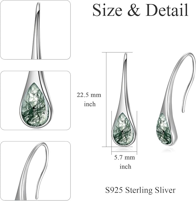 925 Sterling Silver Small Pear-Shaped Modern Style Hook Earrings with Crystals from Austria