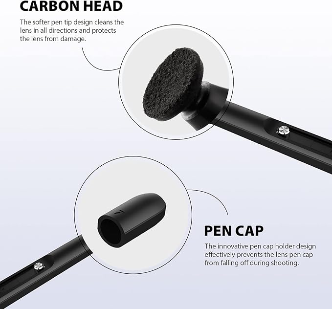VSGO Professional Lens Cleaning Pen, Double-Ended Lens Brush with Soft Brush and Nano Optical Carbon for Camera, Optical Lenses, and Glasses(V-P01E)