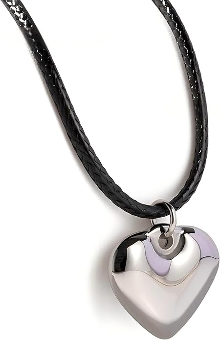 Black Cord 18K Gold Plated/Silver Heart Choker Necklace | Hypoallergenic Vibrant All-match Attractive Black String Love Necklace | Ingenious Design Emo Choker Necklace for Ladies