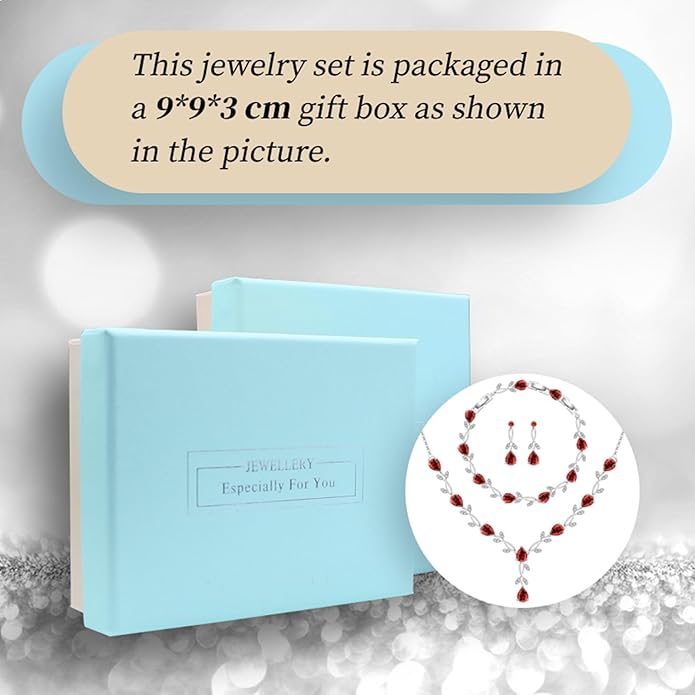 GZWHD Wedding Jewelry Sets for Bride Bridesmaid Women Cubic Zirconia Necklace Earrings Bracelet Set Gift for Mother Friend Wife Daughter Sister Party Prom Jewelry