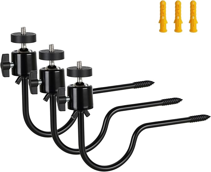 3 Pcs Trail Camera Tree Mount,1/4 in Screw,360° Adjustable Screw Security Cam Mount for Game Cameras, Solar Panels, etc, Easy to Install & Heavy Duty
