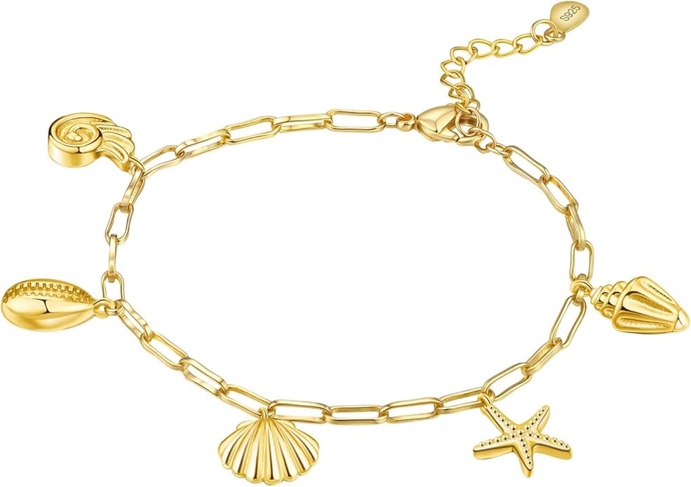Women's 925 Sterling Silver Bracelet, Non Tarnish 18K Gold Plated Bracelets for Women, Dainty Chain Simple Jewelry Cute Handmade Minimalist for Gift