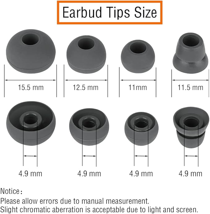 4 Pairs Silicone Ear Tips Earbuds Replacement Tips Earbuds Cap Eartips Tips Compatible with Powerbeats 1/2/3 Wireless Beats by Dre Headphones