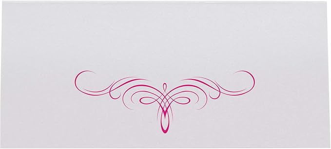 Decadent Flourish Place Cards, Fuschia (Choose Color), Set of 150, Pre-cut and Scored - Wedding, Party, Dinner, and Special Events - Made in the USA