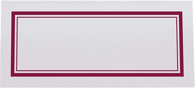 Double Line Border Place Cards, Burgundy (Choose Color), Set of 25, Pre-cut and Scored - Wedding, Party, Dinner, and Special Events - Made in the USA