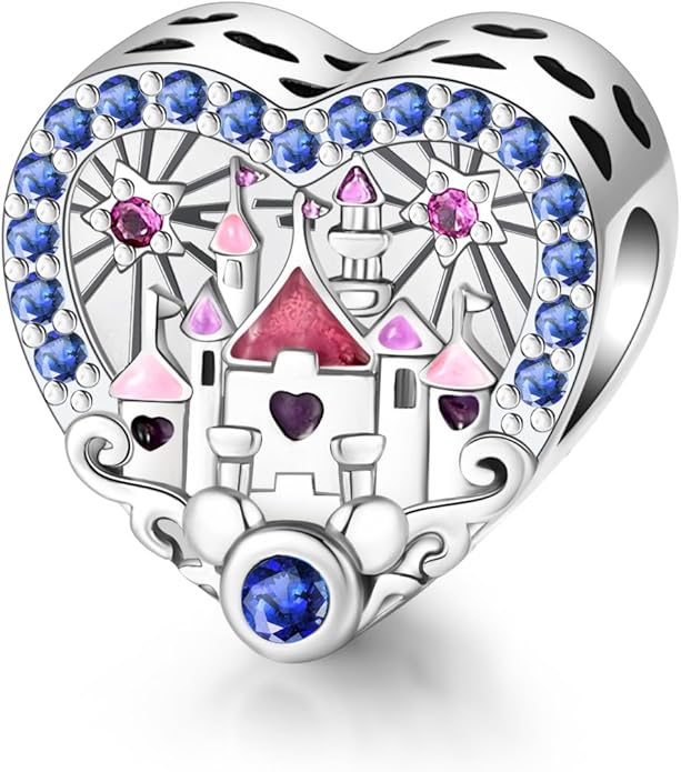 Birthday Fashion Love Heart Dangle Charm 925 Sterling Silver Charms fits Bracelets and Necklace Pendant Bead Charms Jewelry Present for Women Family Friends