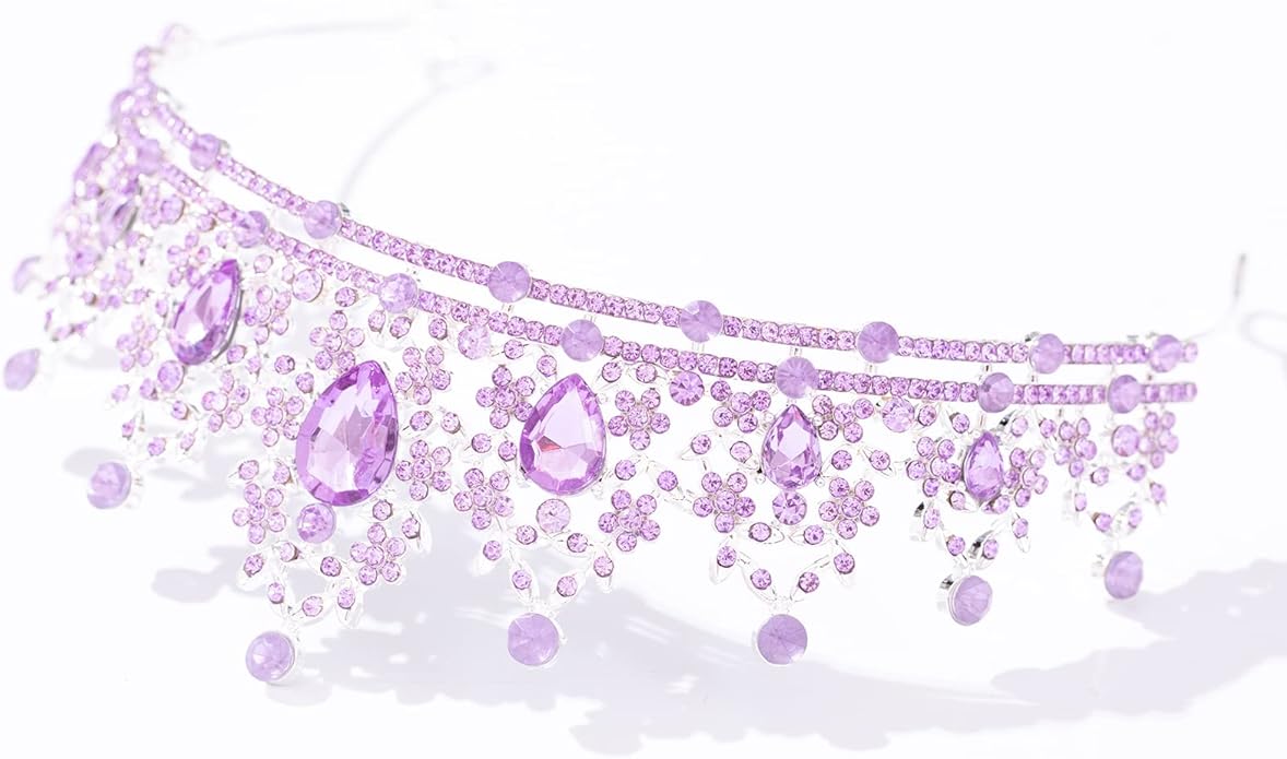 FORSEVEN Crystal Tiaras for Women, Wedding Tiaras and Crowns for Women Tiaras for Birthday Party Princess Crown Hair Accessories Bride Rhinestone Halloween Decorations Headband