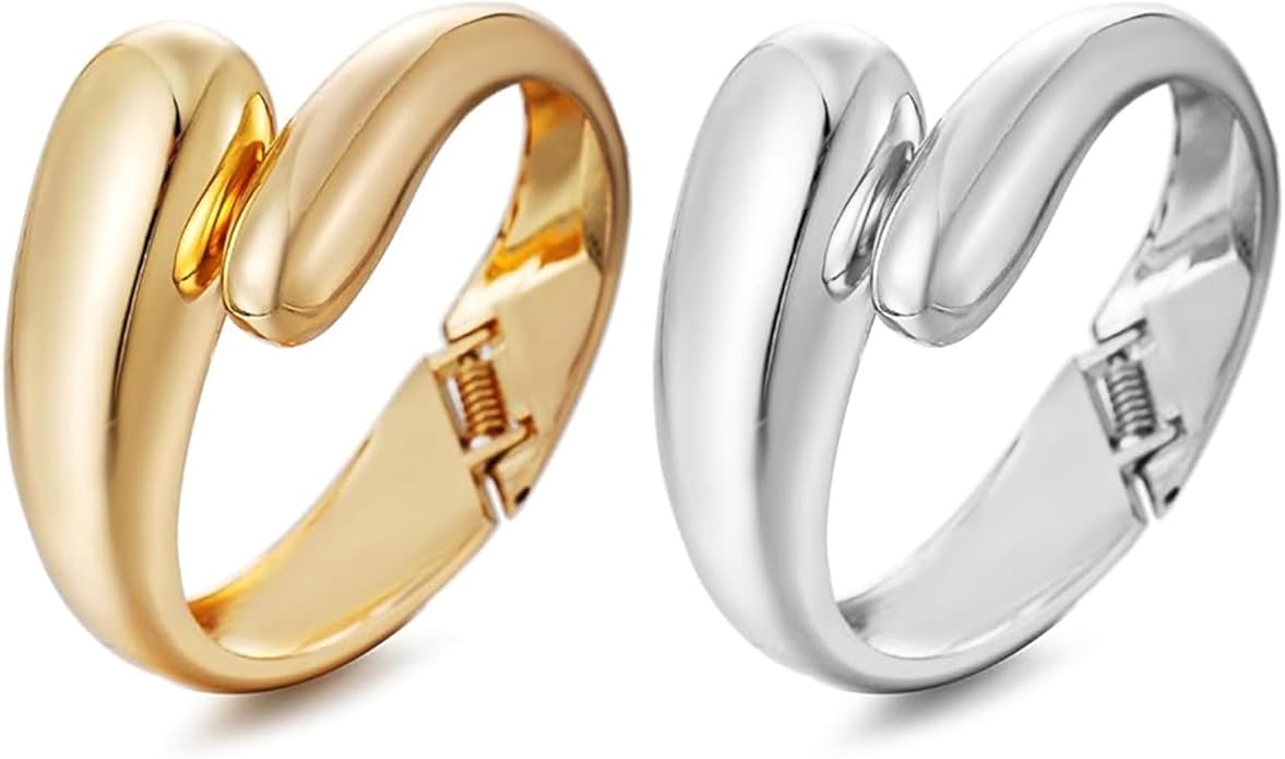 14K Gold Plated Chunky Cuff Bracelet for Women Non Tarnish Stainles Bracelet for women fashion jewelry