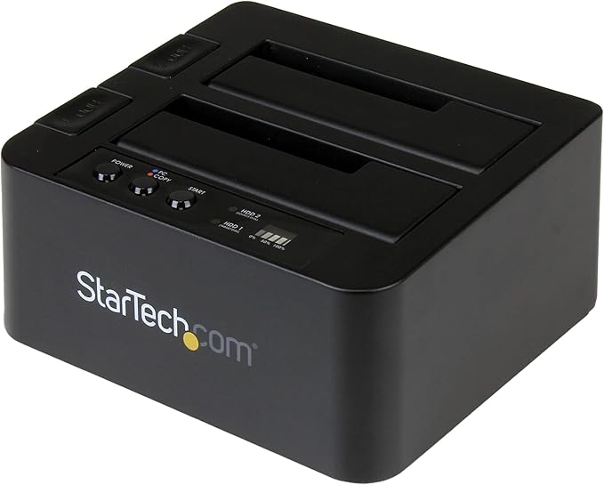 StarTech.com 1:1 Standalone Hard Drive Duplicator with Disk Image Manager for Backup and Restore & .com Standalone Hard Drive Duplicator, External Dual Bay HDD/SSD Cloner/Copier