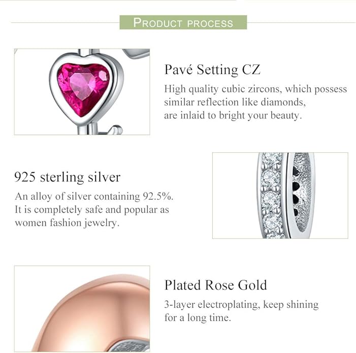 NINGAN “I Love You” Dangle Charm Love Heart Pendant Bead for Women Wife Girlfriend with 5A Cubic Zirconia for Charm Bracelets 925 Sterling Silver