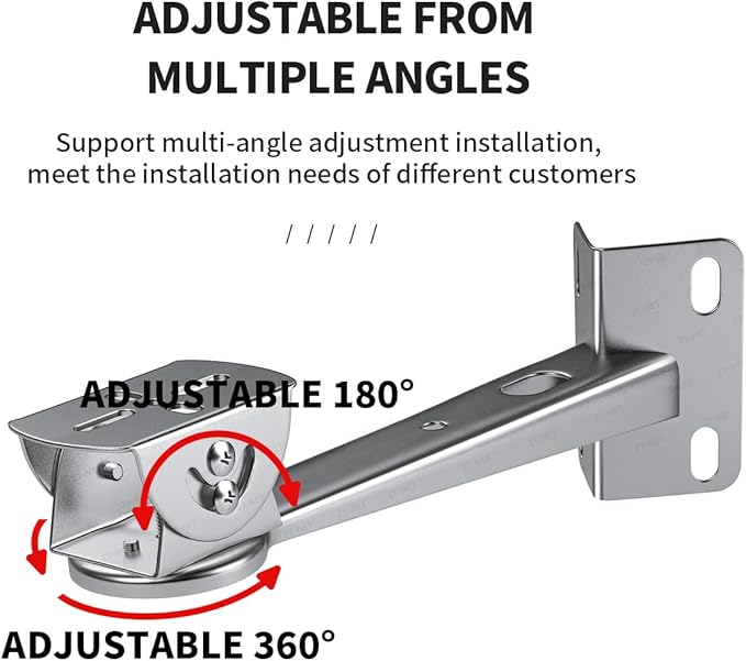 ZT-NET Security Camera Corner Pole Mounting Bracket Stainless Steel Mount with Extension Arm for Surveillance Systems Compatible with CCTV IP Cameras Indoor and Outdoor (Not Included Camera