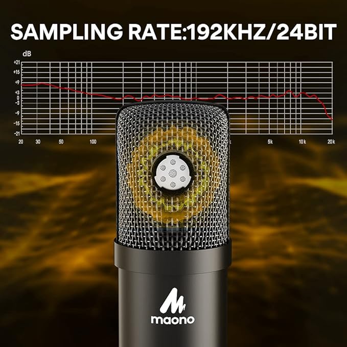 MAONO USB Microphone Kit 192KHZ/24BIT AU-A04T PC Condenser Podcast Streaming Cardioid Mic Plug & Play for Computer, YouTube, Gaming Recording