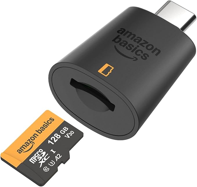 Amazon Basics 128GB microSDXC Card with Adapter, Read Speed Up to 200MB/s, 1-Pack