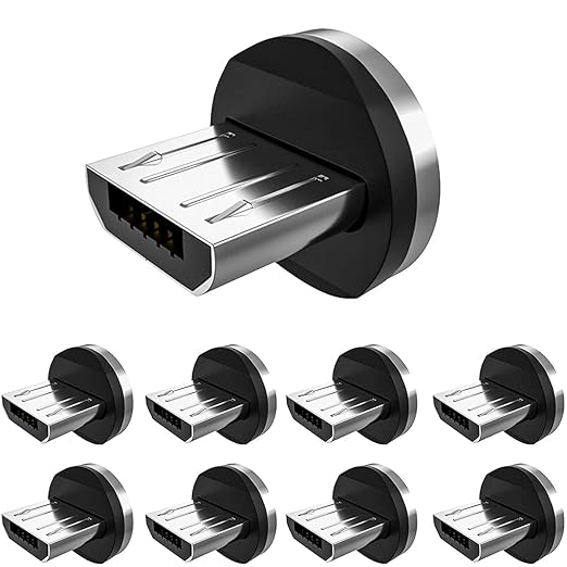 Magnetic Connector Tips Head for Micro USB Android Devices (9 Pack)