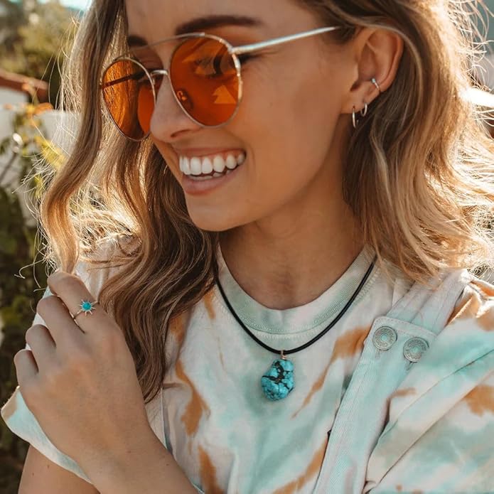 7 Chakra Gemstone Healing Crystals Necklace - Copper Wire Wrapped Natural Unisex Hippie Leather Choker