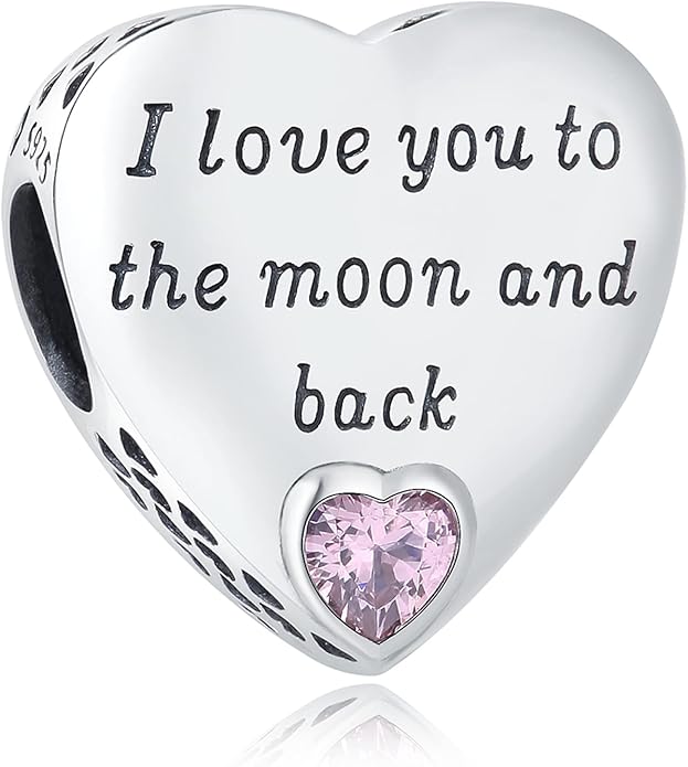 925 Sterling Silver Charms Fit Pandora Charms Bracelet I Love You to Infinity and Beyond Fit Wife Mother's Day Christmas Birthday Gift