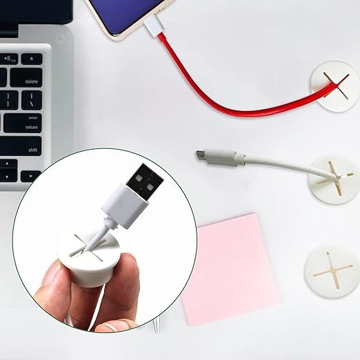 20Pcs Desk Grommet, 3/4" (20mm) White Silicone Cord Hole Cover, Flexible Rubber Wire Grommets, Wall Grommets for Cables Management, Table, Countertop, Cabinets and Furnitures Wire Organizer