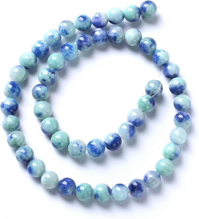 4MM 86PCS Peacock Blue Persian Jade Spacer Loose Beads for Jewelry Making DIY Bracelet Necklace