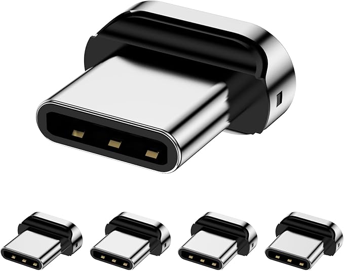 Magnetic Connector Tips Head for USB-C Android Devices (5 Pack), only Compatible 3A Magnetic Charging Cable