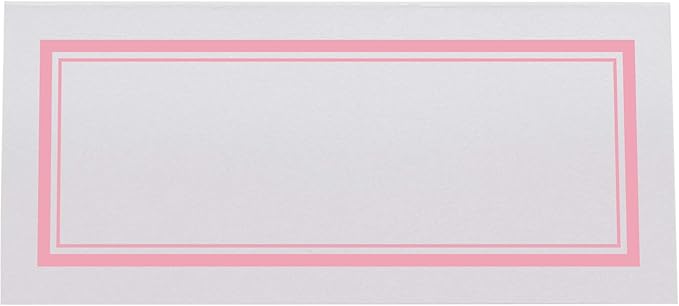 Double Line Border Printable Place Cards, Pink (Choose Color), Set of 60 (10 Sheets), Laser & Inkjet Printers - Wedding, Party, Dinner, and Special Events - Made in the USA