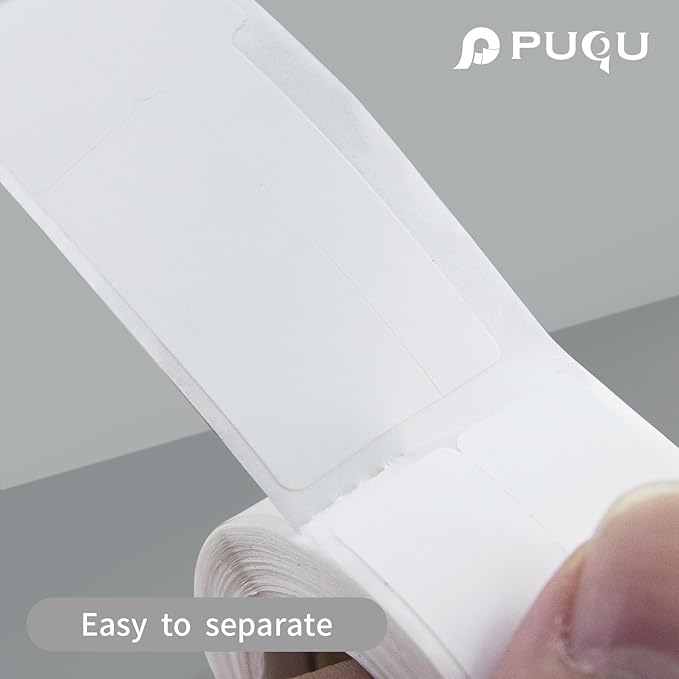 PUQU 30x20mm Direct Thermal Sticker Labels, Self-Adhesive All-Purpose Label Maker Tape, Compatible with AQ Series Label Printer, Refills Standard Laminated Office Labeling, 1 Roll of 320 Labels