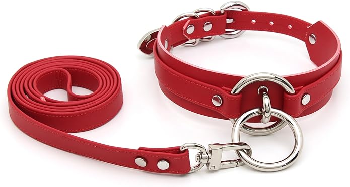 Lookook Fashion O-Ring Faux Leather Choker Necklaces Collar For Womens