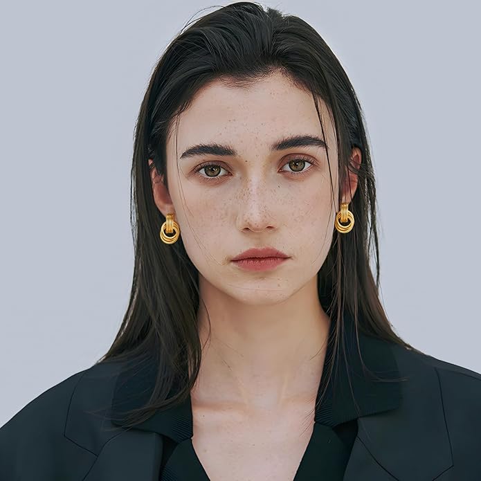 Gold Geometric Drop Dangle Earrings for Women Long Link Dangle Earrings Jewelry Gift