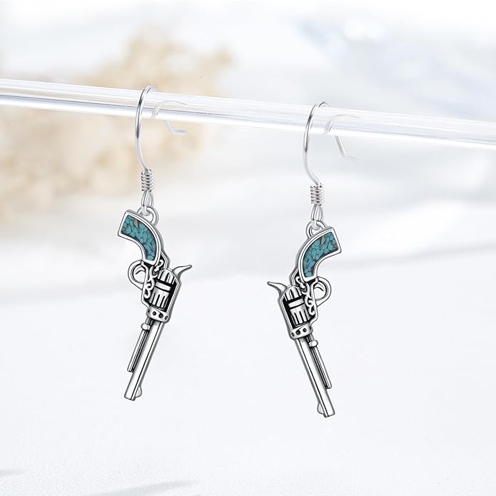 Western Earrings for Women 925 Sterling Silver Turquoise Western Country Dangle Drop Earrings Country Jewelry Gifts for Cowgirl Cowboy