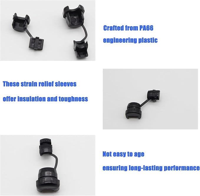 40PCS Nylon Insulation Cable Bush Grommet Electric Cable Protection Cord Buckle Strain Relief Bushing Black Wire Cover Round Cord Grommet,Office Home Wire Cover Management 6N-4 4N-4