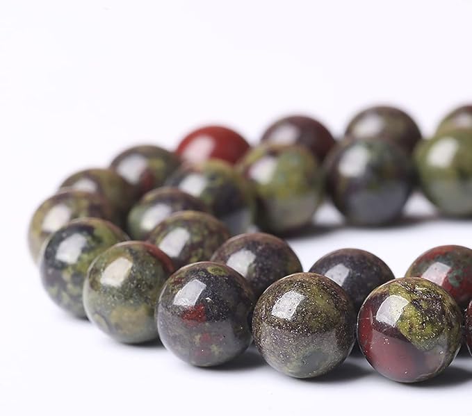 4mm 90pcs Natural Dragon Blood Jasper Beads Round Loose Energy Healing Stone Beads for Jewelry Making DIY Bracelet 15 Inch (Dragon Blood Stone, 4mm)