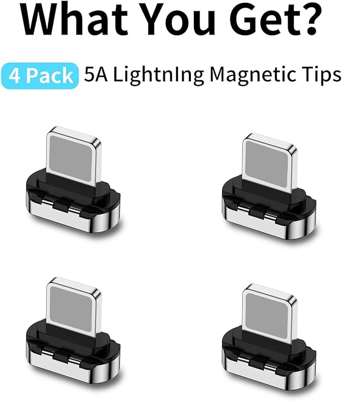 Magnetic Connector Tips Head for IProduct Devices (4 Pack), only Compatible with CNakdDG 5A Magnetic Charging Cable
