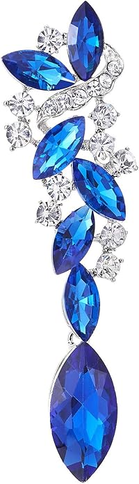 Art Deco Wedding Bridal Party Rhinestone Marquise Cluster Chandelier Long Dangle Statement Earrings