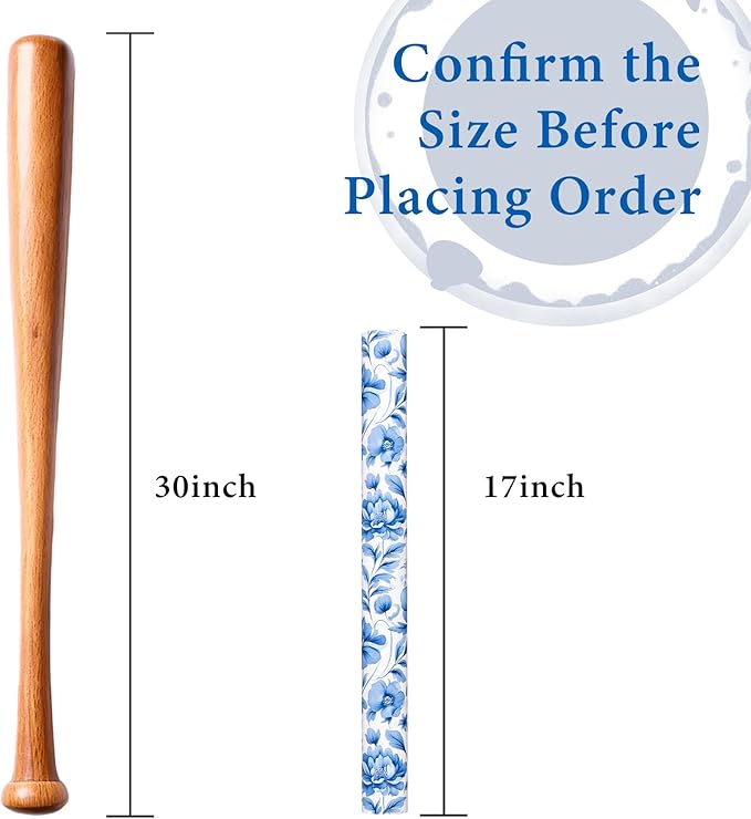 MAYPLUSS Blue Floral Wrapping Paper Roll - 17 Inch x 33 Feet, Blue White Flower Design Gift Wrap for Mother’s Day, Wedding, Bridal Shower, Birthday