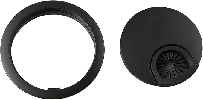 Desk Grommet for Wire Organizer,PC Computer Desk Plastic Grommet Cord, Tidy Cable Hole Cover Organizers,2 Pack (60mm, Black)
