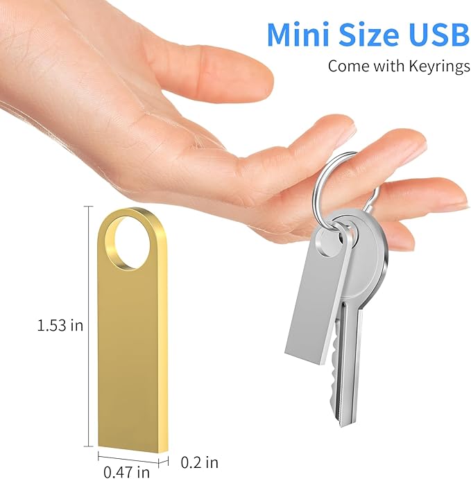 USB 3.0 Flash Drive 32GB 5 Pack, Wooolken High Speed USB 3.0 Thumb Drives Sleek Metal Flash Drives with Keychains, Memory Stick, USB Drive for PC/Computers/Mac/Laptops