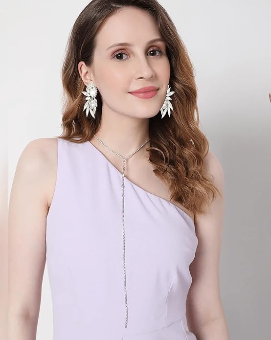Vintage Rhinestone Statement Earrings Fancy Crystal Cluster Drop Dangle Earrings for Women