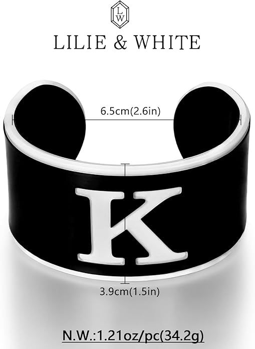 LILIE&WHITE Acrylic Monogram Resin Bracelet for Women Trendy Acrylic Statement Bracelets Jewelry Gift