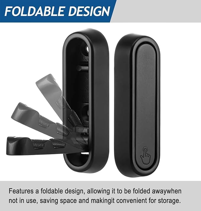 4PCS Gold Foldable Wall Hooks, Metal Folding Hooks Wall Mount, Easy Installation, Suitable for Bathroom Kitchen, Flip Down Hook for Wal l Hanging Coat, Bag, Towel, Key, Hat (Black)