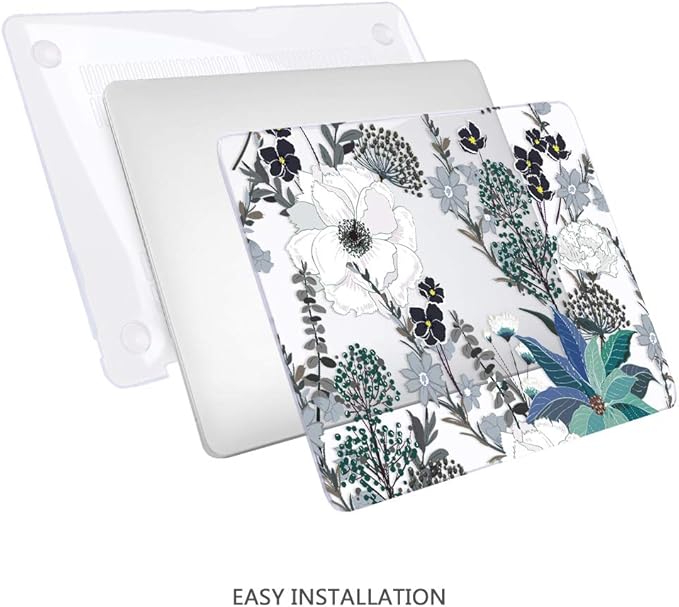 Mektron for MacBook Air 13 Case A1466/A1369 (2010-2017 Release), Snap-on Plastic Hard Shell Cover for MacBook Air 13.3 inch with Keyboard Cover, Retro Florals