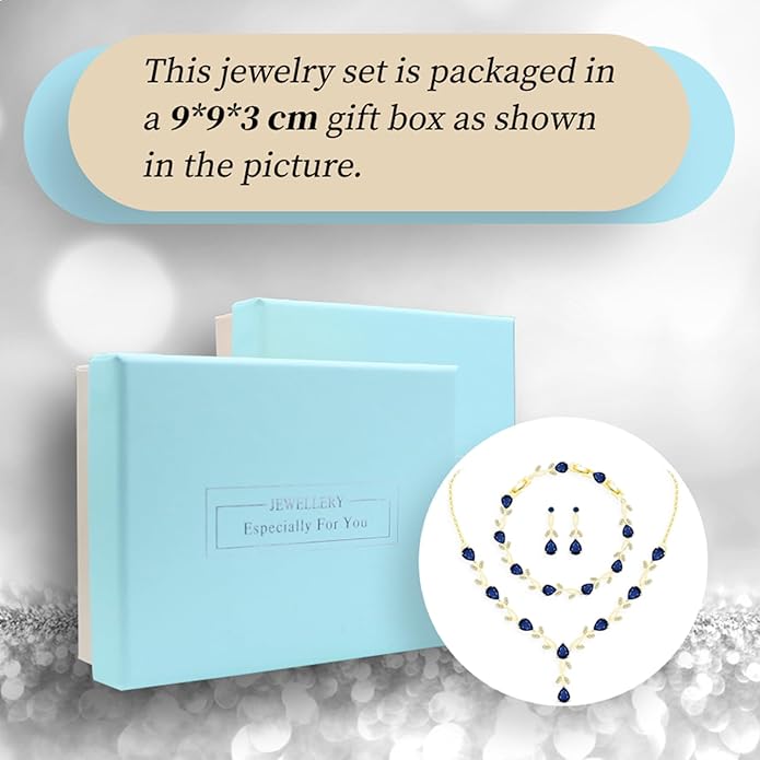 GZWHD Wedding Jewelry Sets for Bride Bridesmaid Women Cubic Zirconia Necklace Earrings Bracelet Set Gift for Mother Friend Wife Daughter Sister Party Prom Jewelry
