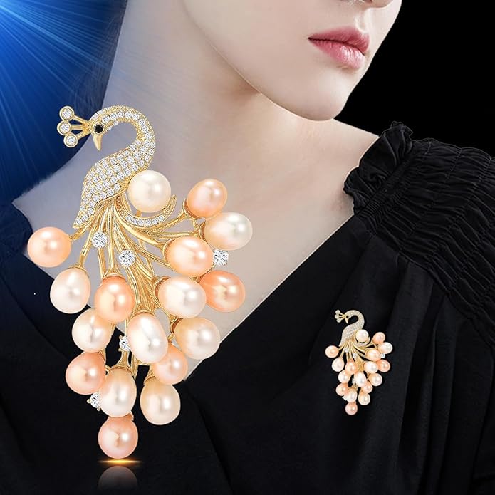 Animal Brooch Insect Bird Brooches Pearl Rhinestone Crystal Brooch 18k Gold-Plated Lapel Pins Jewelry Gifts Birthday Gifts for Women Men