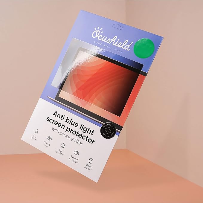 Ocushield 26” (16:10) Anti-Blue Light Screen Protector with Privacy Filter for Laptops and Computer Monitors - Anti-Glare - Easy Install - Anti-Fingerprint - Reduce Eye Fatigue (552 x 346 mm)